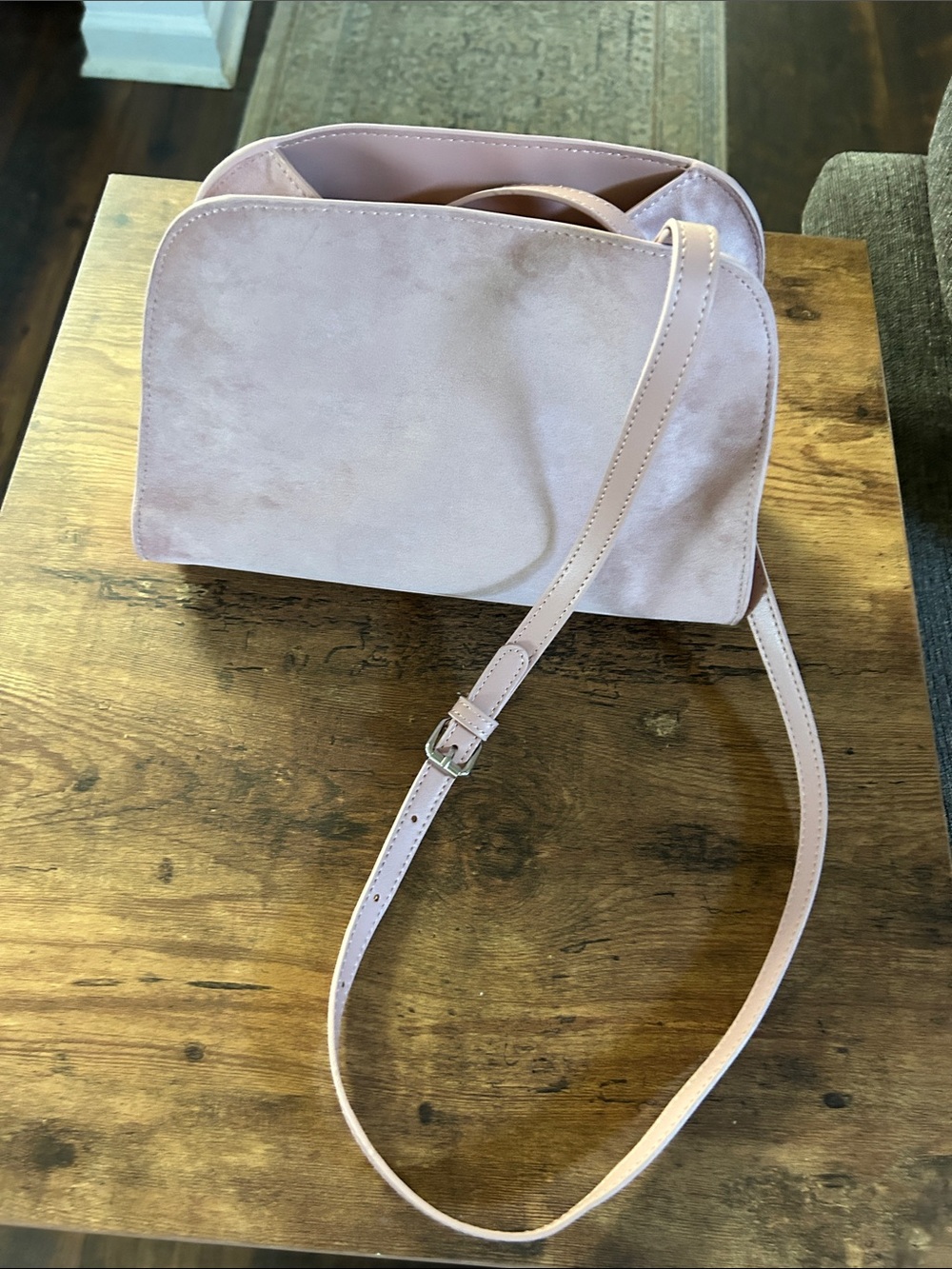 Anthropologie Janie Faux Suede pink Crossbody Bag (NWT) sold out!